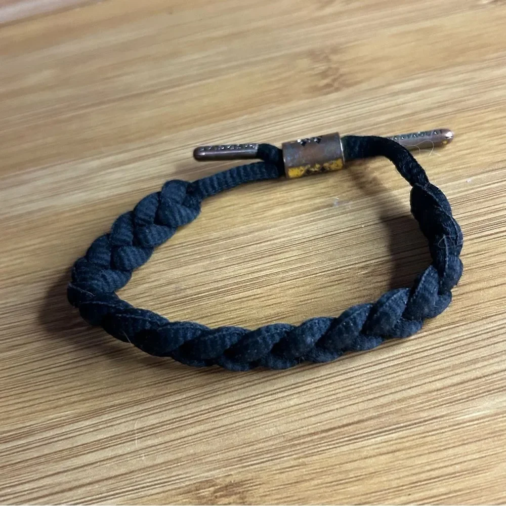 rastaclat Black Braided Bracelet with Bronze Accents